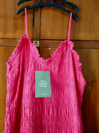 Vestido rosa fruncido sin estrenar