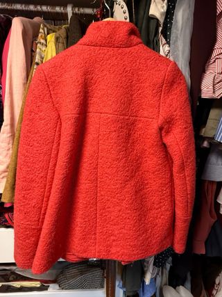Abrigo corto lana rojo fresa