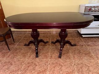 Mesa de comedor extensible de madera