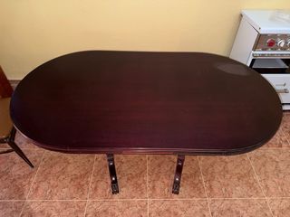 Mesa de comedor extensible de madera