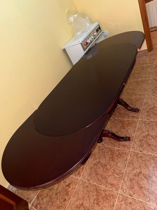 Mesa de comedor extensible de madera