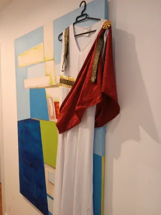 Disfraz romano blanco y rojo talla única