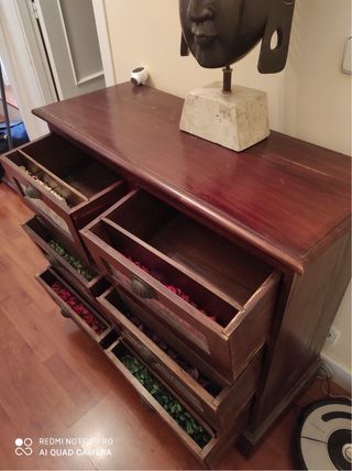 Cajonera de madera con 6 cajones tipo colonial