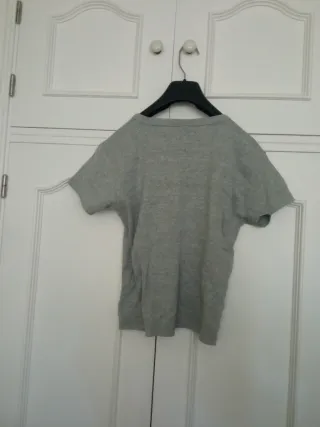 Camiseta LAIT gris M estampada cócteles