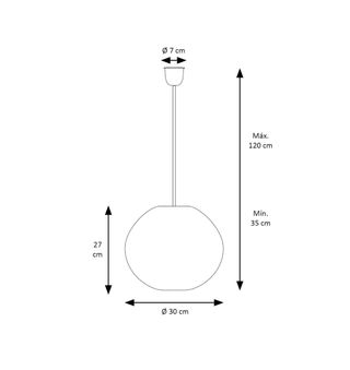 Lámpara colgante ratán marrón 1 luz