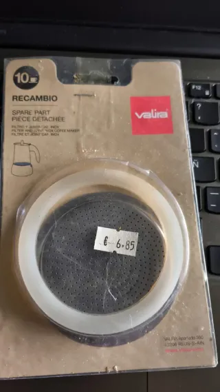 Filtro y goma cafetera Valira Inox