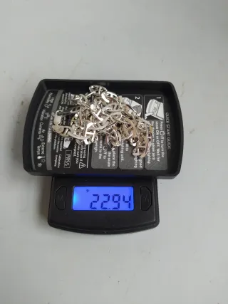 Bonita Cadena Eslabones Anchos Plata 925 51cm 23gr