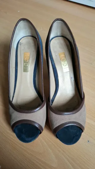 Zapatos LODI mujer beige y azul