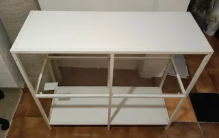 Estantería Blanca Metálica con Cristal