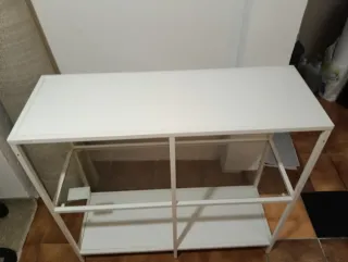 Estantería Blanca Metálica con Cristal