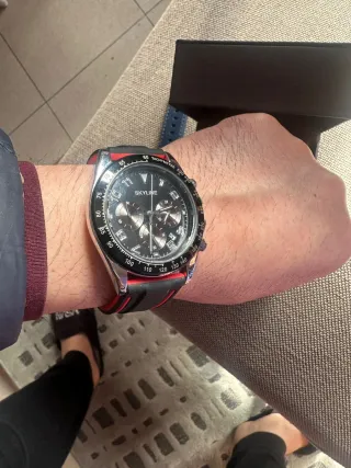 Reloj Skyline Cronógrafo Negro y Rojo