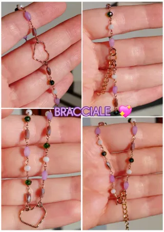 Parure collana e bracciale cuore argento