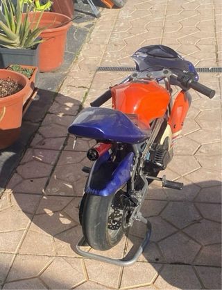 Mini Moto Deportiva Naranja y Azul