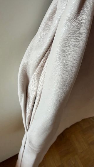 Falda Zara Rose Beige Efecto Piel