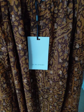 Vestido Scalper estampado marrón y amarillo