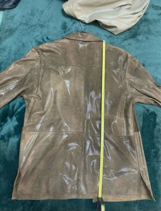 Giacca in pelle marrone doppia faccia camosco e le