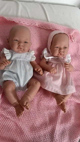 Muñecos bebé, conjunto azul y rosa