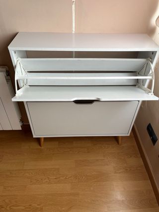 Zapatero blanco 2 cajones
