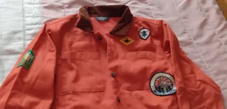 Chaqueta niño naranja parches talla 9-10