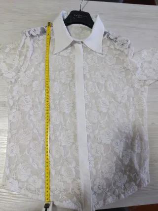 Camicia donna pizzo trasparente bianca