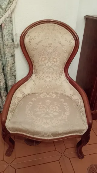 2 Sillones de dormitorio tela y madera