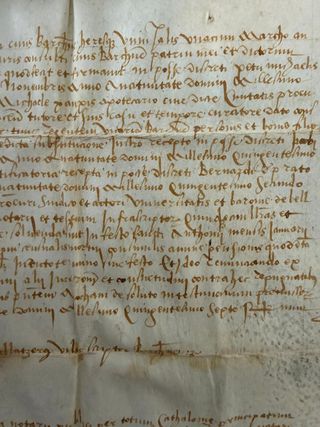 Documento notarial antiguo Barcelona 1508