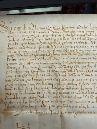 Documento notarial antiguo Barcelona 1508