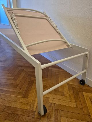 Tumbona aluminio + colchoneta beige exterior