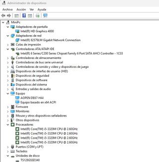 Mini PC Aopen Intel Core i5 4GB RAM 320GB SATA