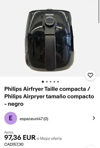 Freidora de Aire Philips Negra