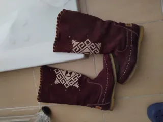 Botas serraje granate/burdeos calentitas