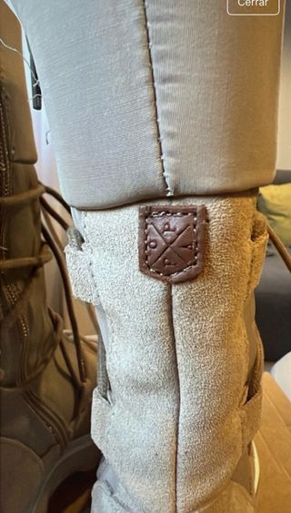 Botas Popa Piel y Nylon Beige talla 36