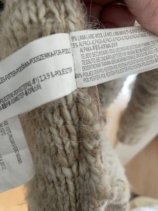 Chaqueta Lana y Alpaca Bershka Mujer Beige