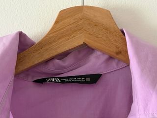 Vestido camisero midi lila Zara Talla XS