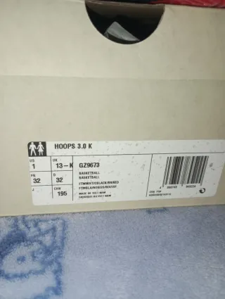 Zapatillas Adidas Hoops 3.0 Talla 32