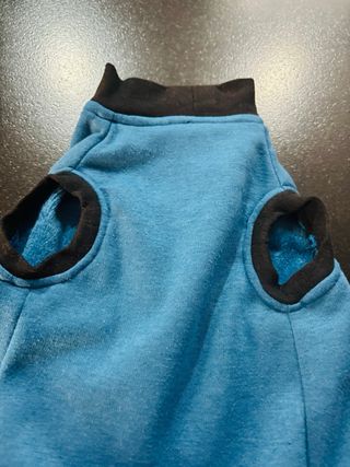 Chaleco para gato azul y negro