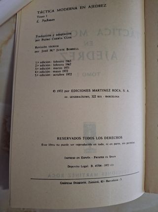 Táctica Moderna en Ajedrez 2 vol. L. Patchman 1972