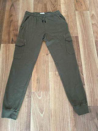 Pantalón Cargo Verde-Mango-Talla S