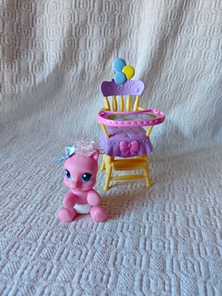 muñeco my little pony con trona para comer nuevo