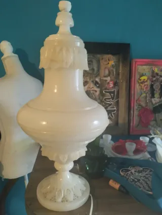 Pie de lámpara de alabastro para decorar