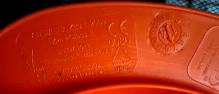 Casco protector Husqvarna naranja con visera y ore