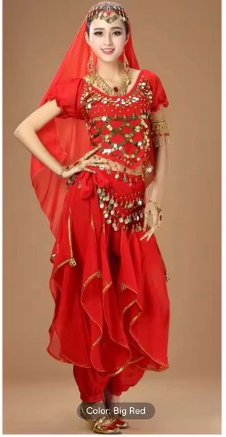 Trajes Danza Árabe Vientre Morado (tallaL) rojo(xl