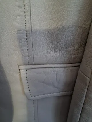 Blazer Zara vera pelle beige Tg. 40/42 italiana