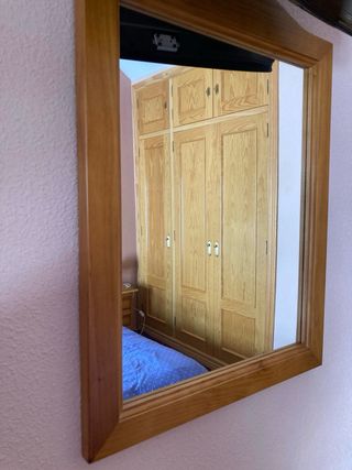 Cabecero, dos mesitas de Noche y espejo Madera