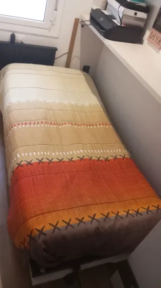 Cama Abatible Madera Blanca