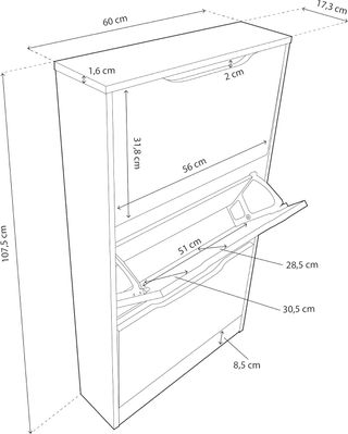 - duehome | Zapatero 3 Puertas, Zapatero Estrech