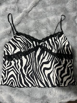 Top 2000s cebra con encaje #2000s #vintage