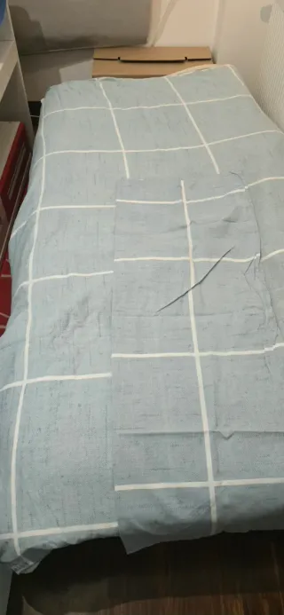 Funda Nórdica y Almohada Cama 90 Azul/Blanco