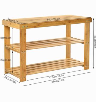 Banco de bambú natural 3 niveles