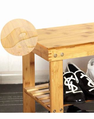 Banco de bambú natural 3 niveles